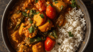 Mixed Vegetable Curry with Rice