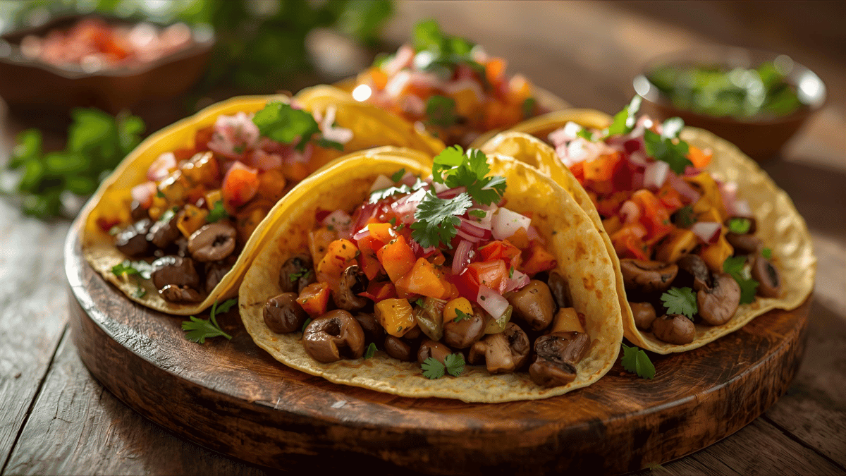 Mushroom and Bean Tacos