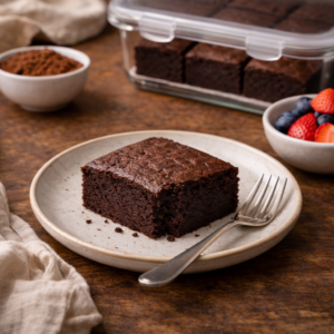 If the cake feels too soft, let it chill before slicing.
If you prefer darker chocolate flavor, use deep cocoa powder.
If you want contrast, serve with fruit on the side — not on the cake.

Keep the recipe simple. That’s where its strength lives.