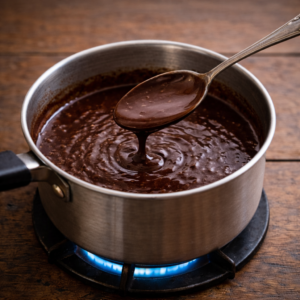 Keep stirring for a few minutes until the mixture looks silky and uniform. It should coat the spoon lightly without feeling heavy or grainy.