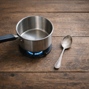 Before you start, take a moment to slow down. Clear the counter. Set out a small saucepan and a spoon. This recipe responds best when you’re not rushing.
Chocolate notices heat. It reacts to impatience. Keep the flame low. Let everything melt and blend at its own pace.