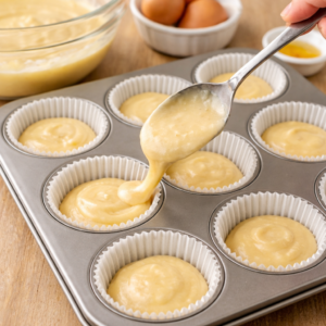 Spoon the batter into the cupcake liners, filling each about two-thirds full. This allows the cupcakes to rise gently without overflowing. There’s something soothing about this step. One liner at a time. No pressure. No rush.