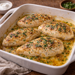 Yogurt Baked Chicken Breast When I want something gentle, I use yogurt. It keeps the chicken tender and gives it a soft, subtle flavor. This recipe feels light but filling at the same time.