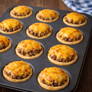Remove from the oven and let the cups rest for 3–5 minutes. This short pause makes a difference. The filling settles. The cheese firms slightly. The bite becomes clean instead of loose.
