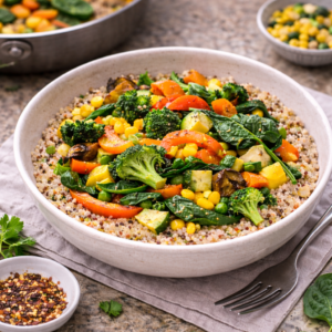 When everything is ready, I bring it together in a bowl: