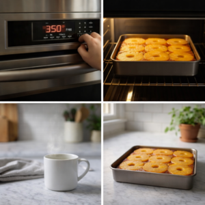 Once the cake goes into the oven, there’s nothing to do.

That’s part of the design.

This isn’t a recipe that pulls you back every five minutes. There’s no glazing mid-bake, no rotating, no checking obsessively.

You let it bake.

The kitchen fills slowly with warmth, not sweetness. The smell isn’t sharp. It doesn’t rush at you. It just stays present.

That kind of background warmth changes the room.