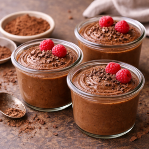 Avocado chocolate mousse doesn’t need much to be satisfying. Serve it plain in small bowls or glasses and let the texture speak for itself.

If you want a finishing touch, keep it restrained. A few berries, a light dusting of cocoa, or finely chopped nuts are enough. Anything too crunchy or sweet distracts from the softness that defines this dessert.